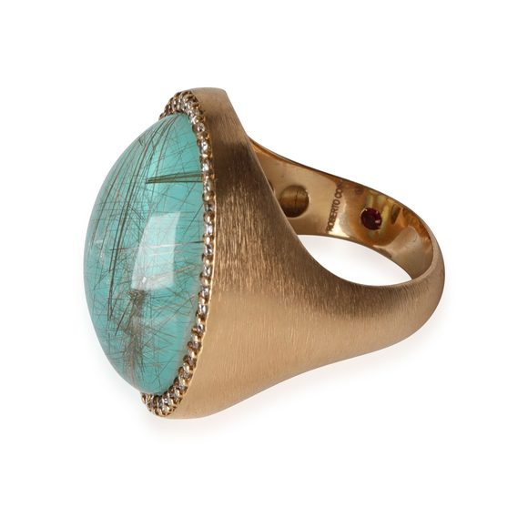 Roberto Coin Quartz Diamond Ring in 18k Rose Gold 0.22 CTW - Picture 4 of 4